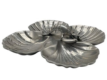 BRUCE FOX ALUMINUM DISH W LOBSTER MOTIF 10"