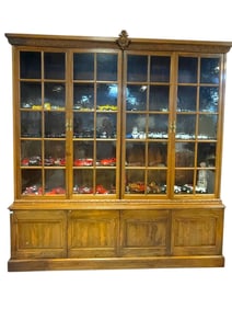 LARGE ANTIQUE STYLE GLASSFRONT DISPLAY CABINET 97"