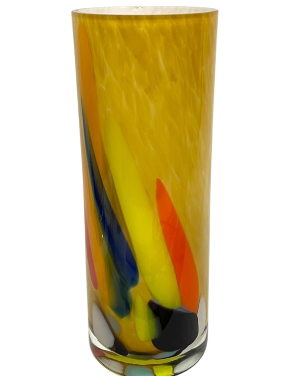 CZECH REPUBLIC HANDMADE ART GLASS VASE 12" (1 of 8)