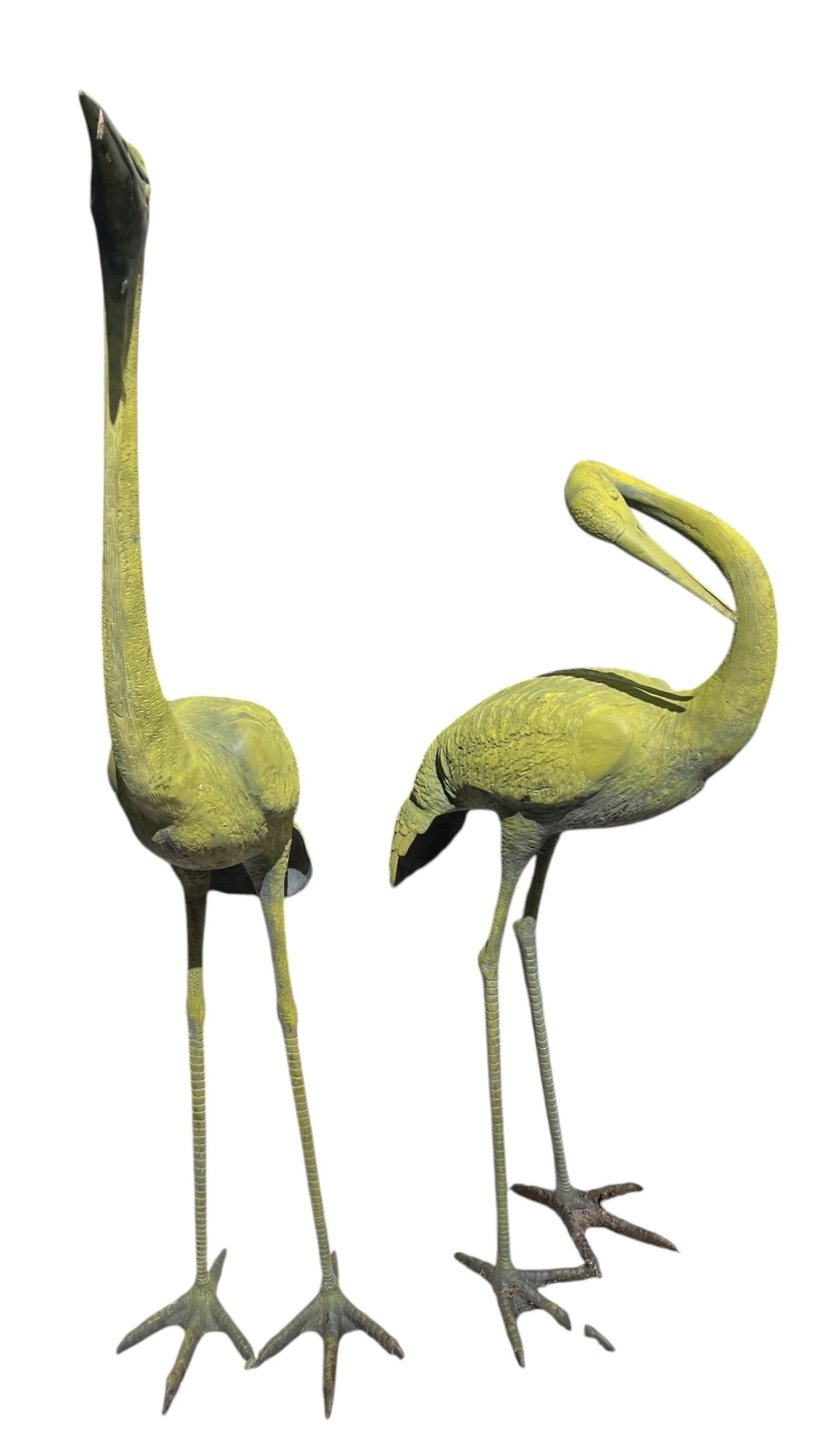 LIFE-SIZE CAST METAL CRANE GARDEN STATUES 61" (1 of 8)