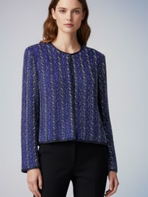 STENAY SILK BEADED SEQUINED CROPPED JACKET SIZE S