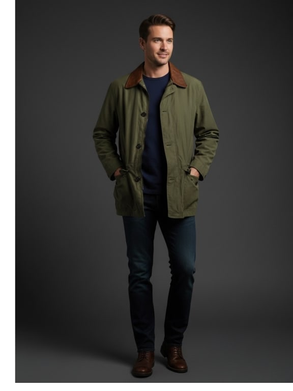 ANDREW MARC MEN’S OLIVE FIELD JACKET SZ M (1 of 5)