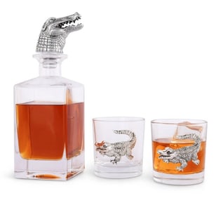 NEW! ARTHUR COURT ALLIGATOR DECANTER SET