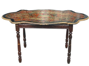 ANTIQUE FRENCH BOULLE CENTRE TABLE 50"