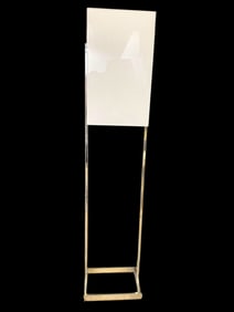MID MOD CHROME & WHITE ACRYLIC FLOOR LAMP 60"