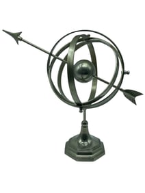 VINTAGE METAL ARMILLARY SPHERE SCULPTURE 15"