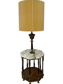 FRENCH EMPIRE STYLE MARBLE TOP LAMP TABLE 29"
