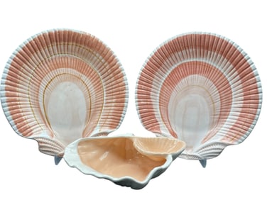 FITZ & FLOYD SHELL-FORM PLATES W BREWSTER DISH