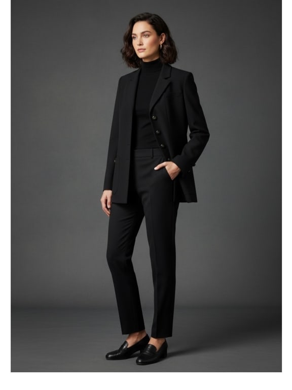 CHANEL BOUTIQUE VINTAGE BLACK BLAZER SZ 8/10 (1 of 7)