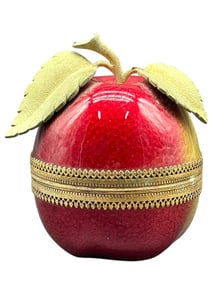 EVANS RED ENAMEL APPLE TABLE LIGHTER 4"