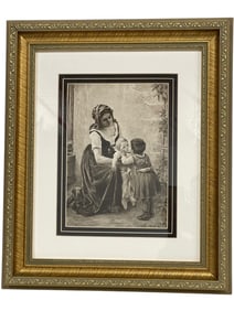 ANTIQUE LOBRICHON PHOTOGRAVURE PRINT 18"