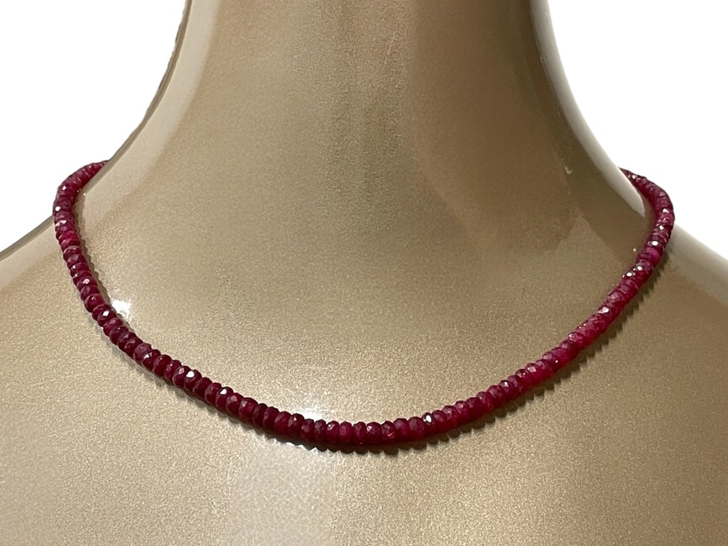 FACETED RUBY BEAD NECKLACE (1 of 5)