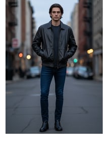 ANDREW MARC MEN’S BLACK LEATHER JACKET M/L