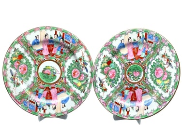 FAMILLE ROSE MEDALLION PLATES 1970 PALM BEACH