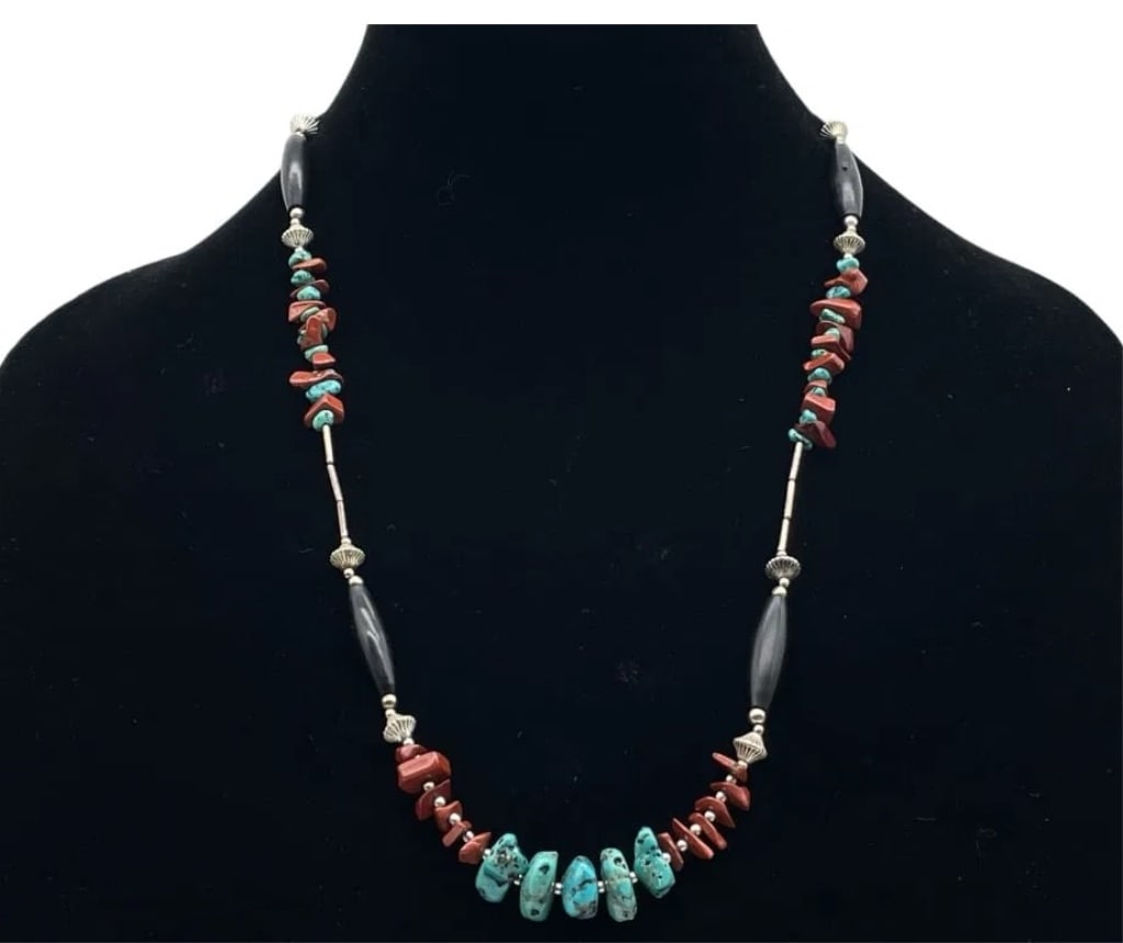NEW HOLLY YASH RED CORAL & TURQUOISE STATEMENT (1 of 4)