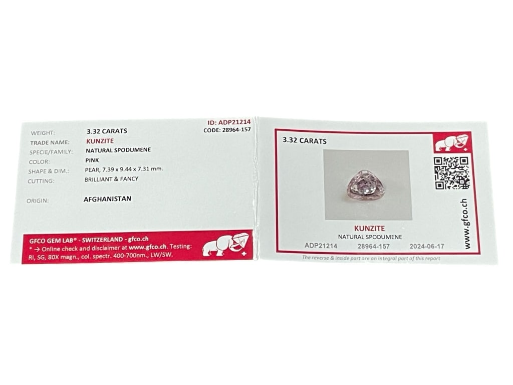 GFCO CERTIFIED 3.32 CARAT NATURAL KUNZITE (1 of 2)