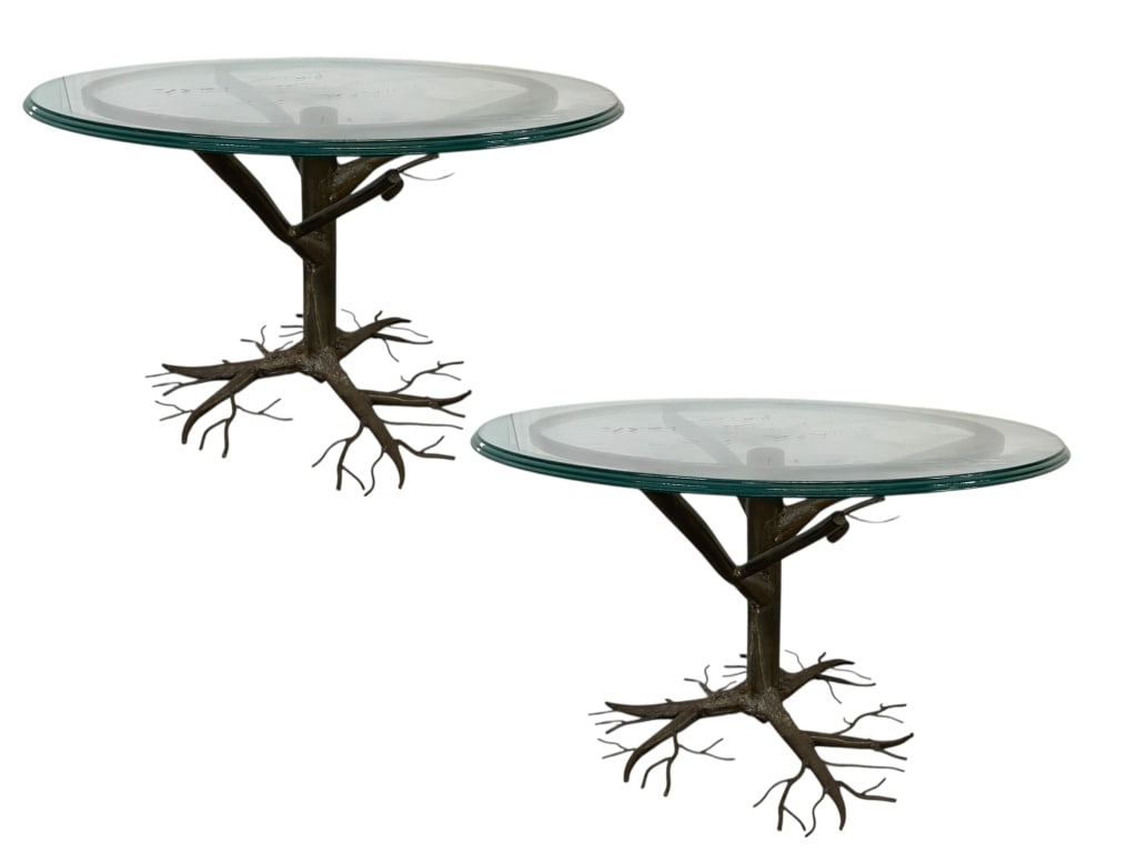 VTG ITALIAN BRUTALIST TREE FORM  SIDE TABLES 24" (1 of 5)