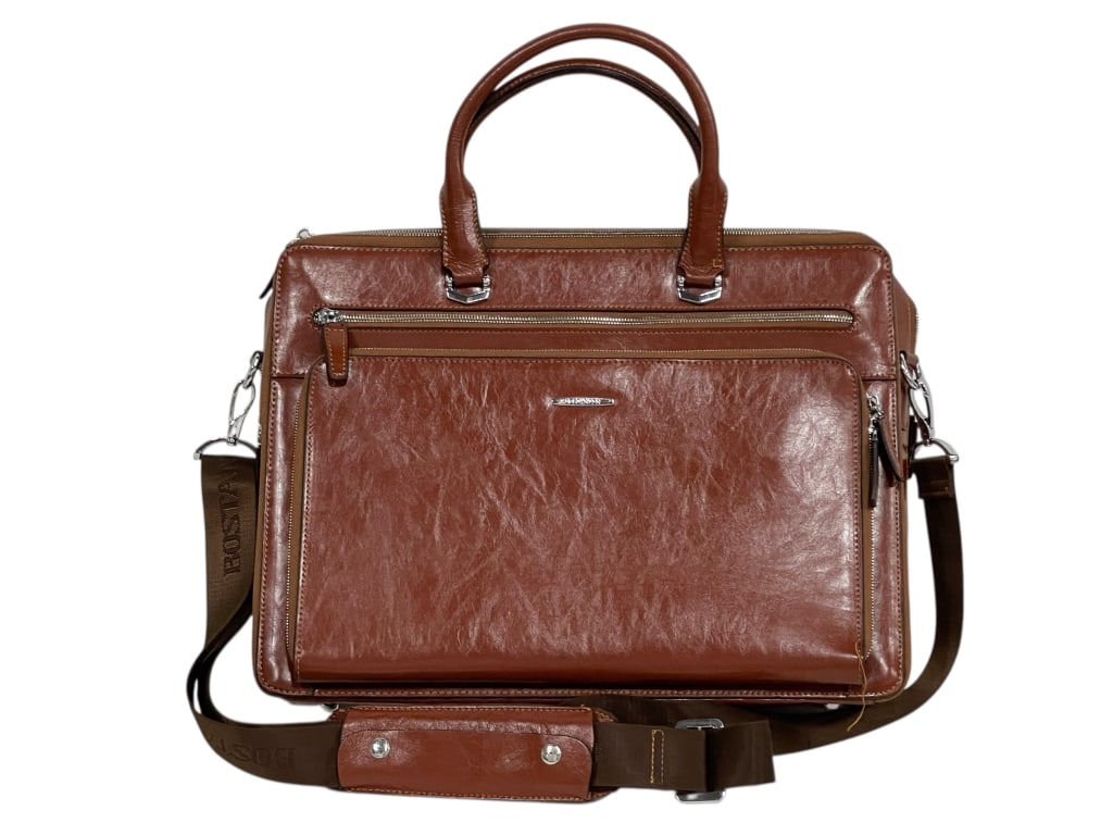 BOSTANTEN GENUINE LEATHER  BRIEFCASE MESSENGER (1 of 10)