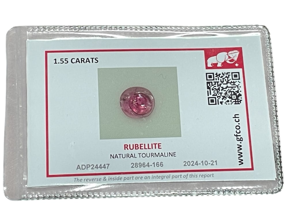 GFCO CERT 1.55 CARAT NATURAL RUBELLITE TOURMALINE (1 of 3)
