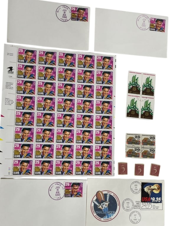 ASSORTED STAMP COLLECTION WITH ELVIS SHEET (1 of 9)