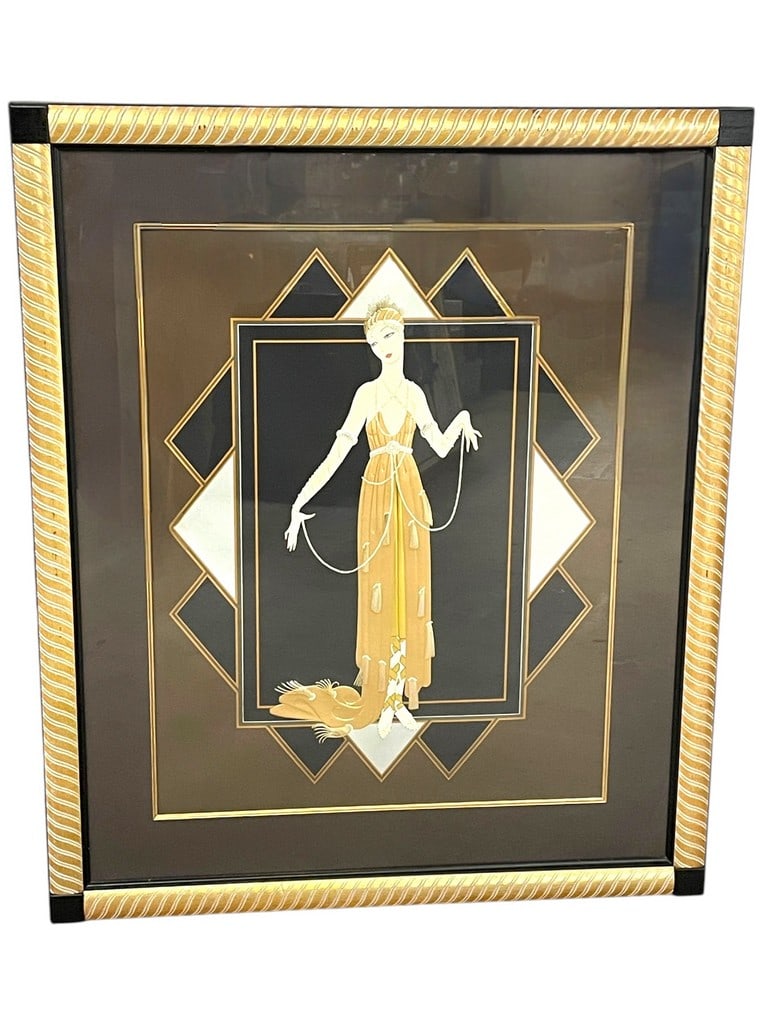 LARGE ERTE FRAMED PRINT FLORIDA MILLIONAIRESS 47" (1 of 5)