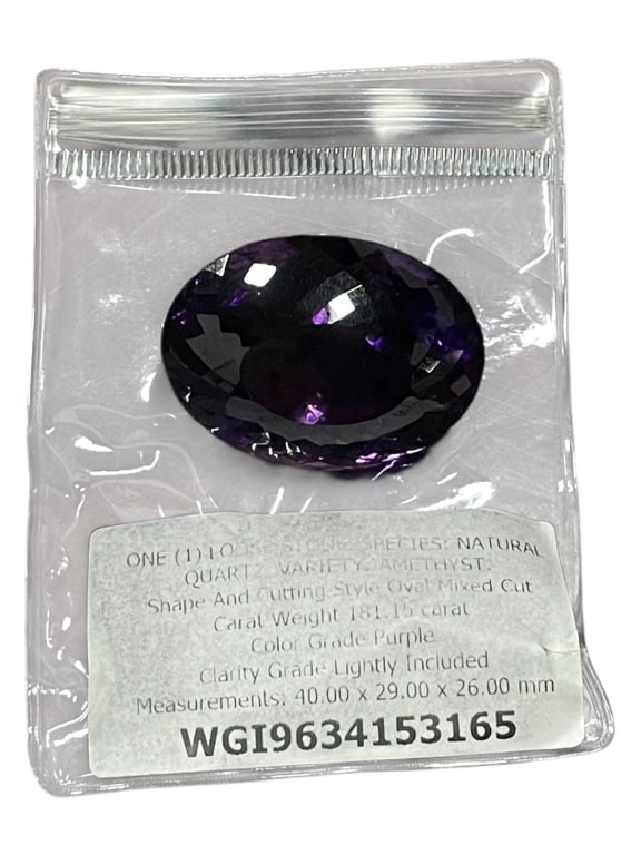 WGI CERTIFIED NATURAL AMETHYST OVAL GEMSTONE (1 of 2)