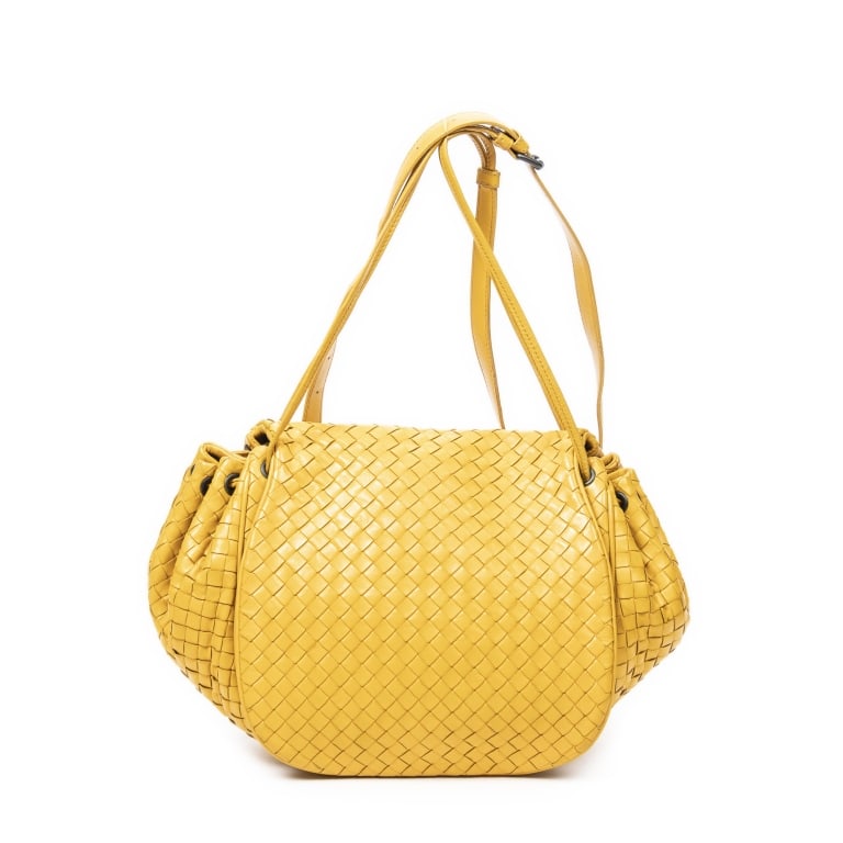 BOTTEGA VENETA DRAWSTRING FLAP MESSENGER YELLOW IN (1 of 9)