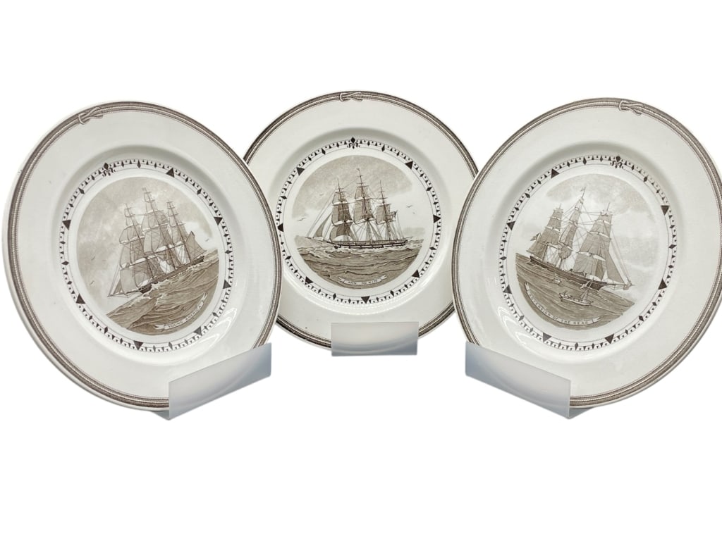 3 WEDGWOOD THE AMERICAN CLIPPER SHIP PLATES (1 of 10)