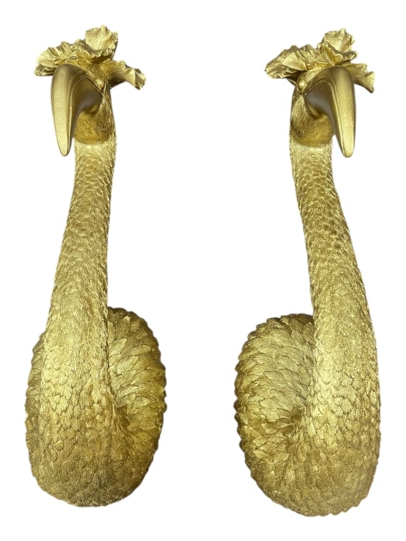 GOLD COMPOSITE FLAMINGO WALL DECOR SCULPTURES 16" (1 of 7)