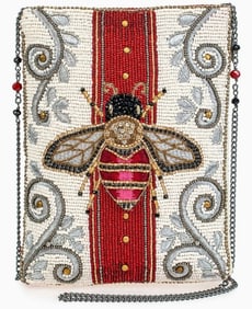 NEW MARY FRANCES ROYAL BEE BEADED HANDBAG