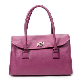 LOEWE ALAMO 36 FUCHSIA PINK GOATSKIN LEATHER SILVE