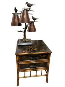 THEODORE ALEXANDER NIGHTSTAND WITH LAMP