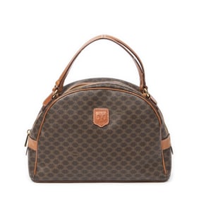 CELINE DOME BOWLER BAG BROWN MACADAM COATED CANVAS
