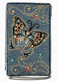 NEW MARY FRANCES MARIPOSA BEADED BUTTERFLY HANDBAG