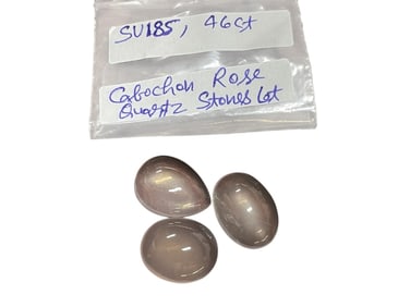 CABOCHON ROSE QUARTZ STONES LOT 46 CARATS
