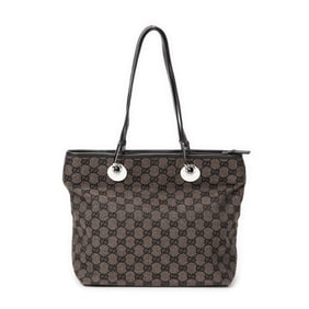 GUCCI ECLIPSE TOTE BROWN MONOGRAMMED CANVAS SILVER