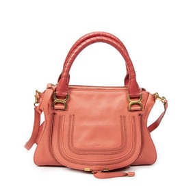 CHLOÉ MEDIUM MARCIE PINK/FUCHSIA GRAINED CALFSKIN