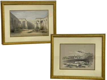 AFTR DAVID ROBERTS EGYPTIAN TEMPLE LITHOGRAPHS 21"