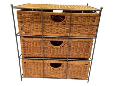 WICKER DRAWER STORAGE UNIT  25"