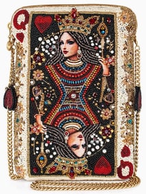 NEW MARY FRANCES THE QUEEN BEADED CROSSBODY CLUTCH