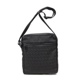 FENDI ZIP MESSENGER CROSSBODY BLACK ZUCCHINO CANVA