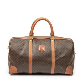 CELINE VINTAGE MEDIUM TRAVEL BOSTON BROWN MACADAM