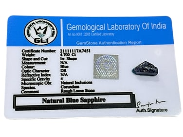 NATURAL BLUE SAPPHIRE ROUGH LOOSE STONE – 4.70 CT