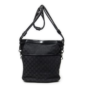 GUCCI FRONT POCKET BRAIDED TOTE BLACK MONOGRAMMED