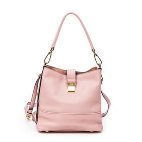 MIU MIU PUSHLOCK BUCKET CROSSBODY PINK MADRAS LEAT