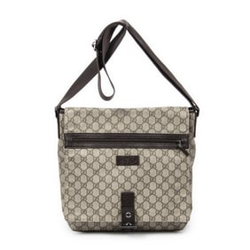 GUCCI BUCKLE FLAP MESSENGER BROWN/BEIGE SUPREME CO