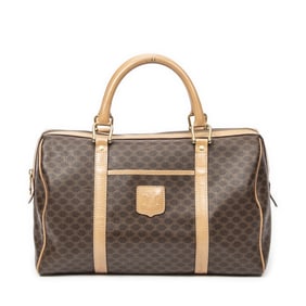 CELINE VINTAGE MEDIUM BOSTON BROWN/BEIGE MACADAM C