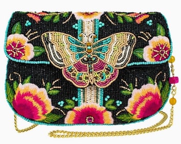 NEW MARY FRANCES DREAM CHASER BLACK BEADED HANDBAG