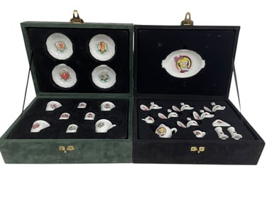 2 BARBIE CHILTON GLOBE HOLIDAY CHINA MINI TEA SETS