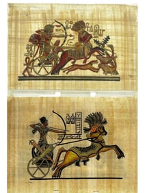 HAND-PAINTED EGYPTIAN PAPYRUS ART SHEETS 14"